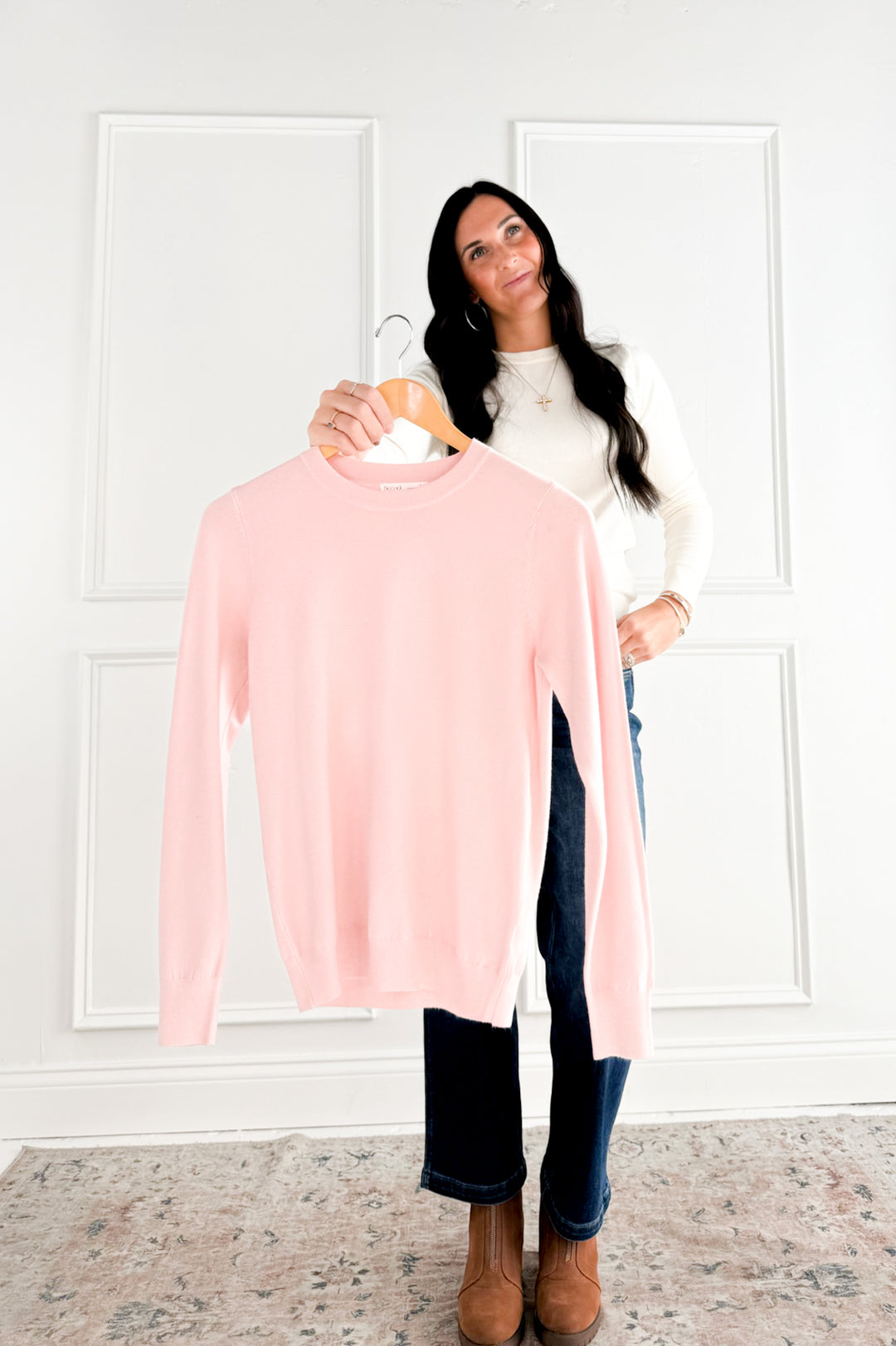 Lightweight Crew Neck Soft Knit Sweater