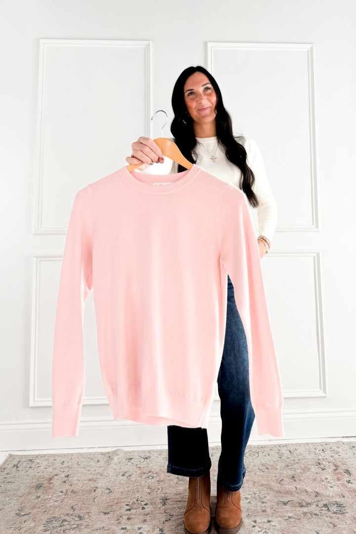 Lightweight Crew Neck Soft Knit Sweater