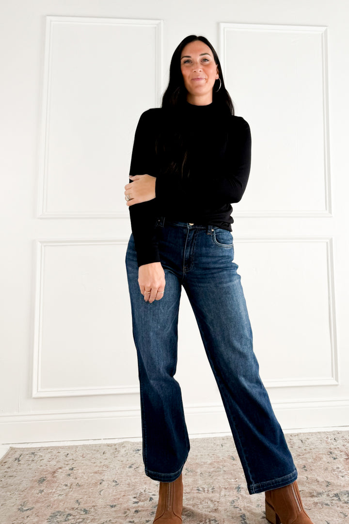 Liz Mock Neck Long Sleeve Top by Thread & Supply