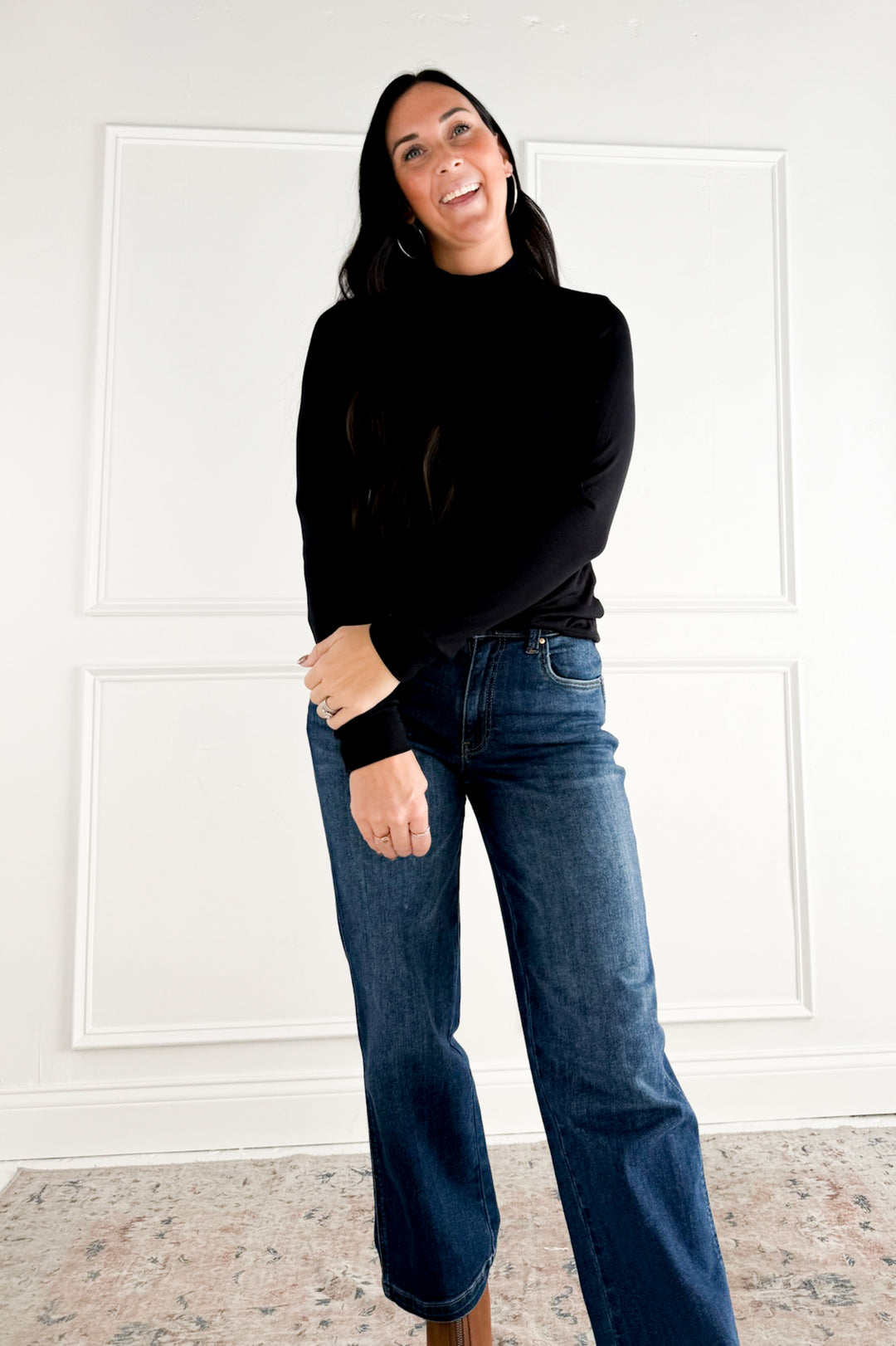 Liz Mock Neck Long Sleeve Top by Thread & Supply