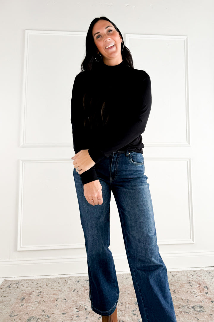 Liz Mock Neck Long Sleeve Top by Thread & Supply