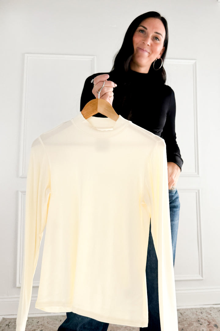 Liz Mock Neck Long Sleeve Top by Thread & Supply