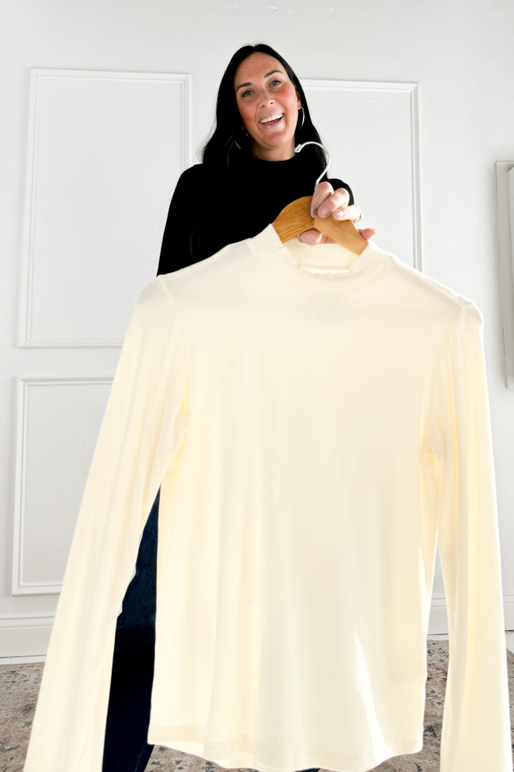 Liz Mock Neck Long Sleeve Top by Thread & Supply