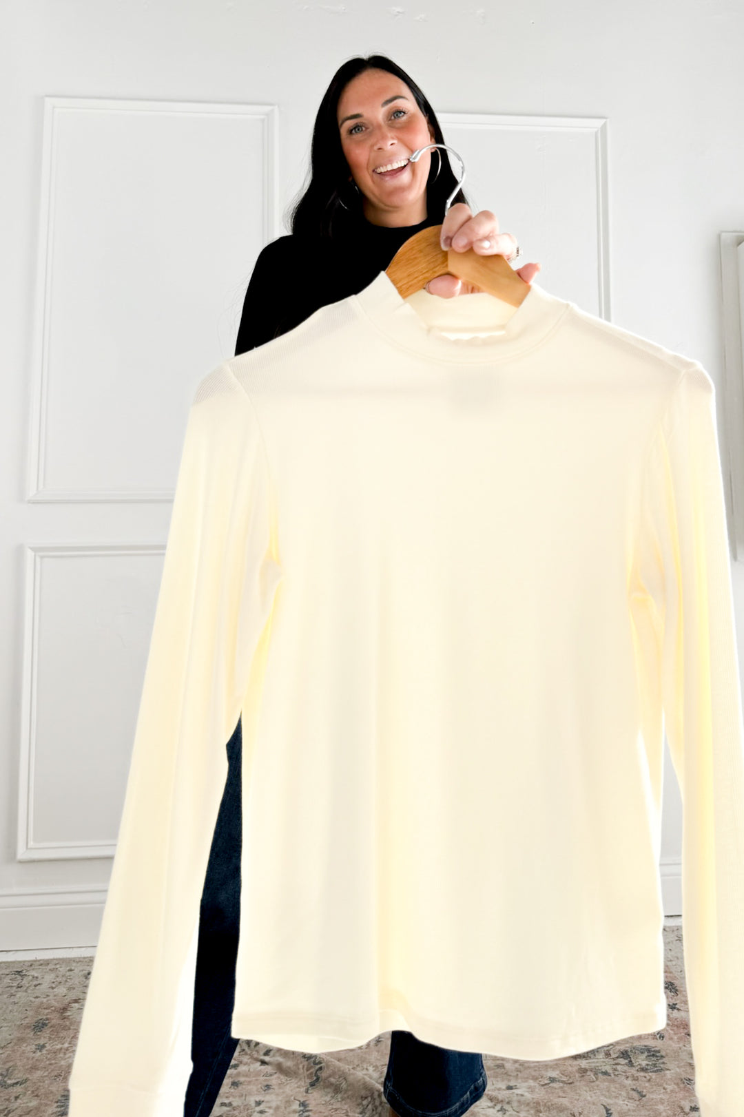 Liz Mock Neck Long Sleeve Top by Thread & Supply