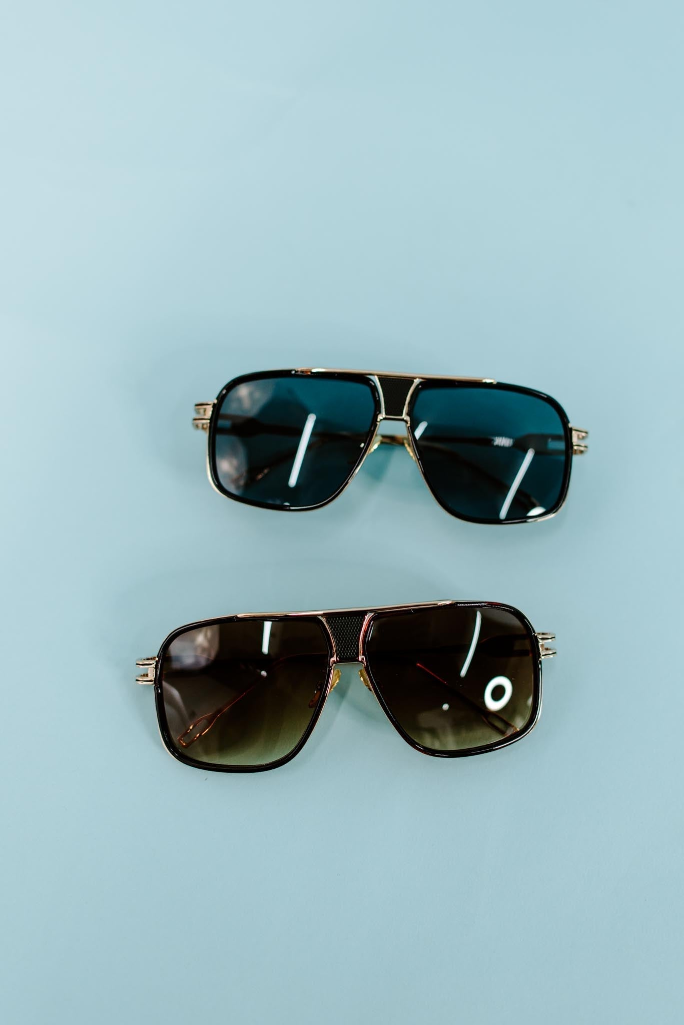 Gold Detailed Aviator Sunglasses | 2 Shades