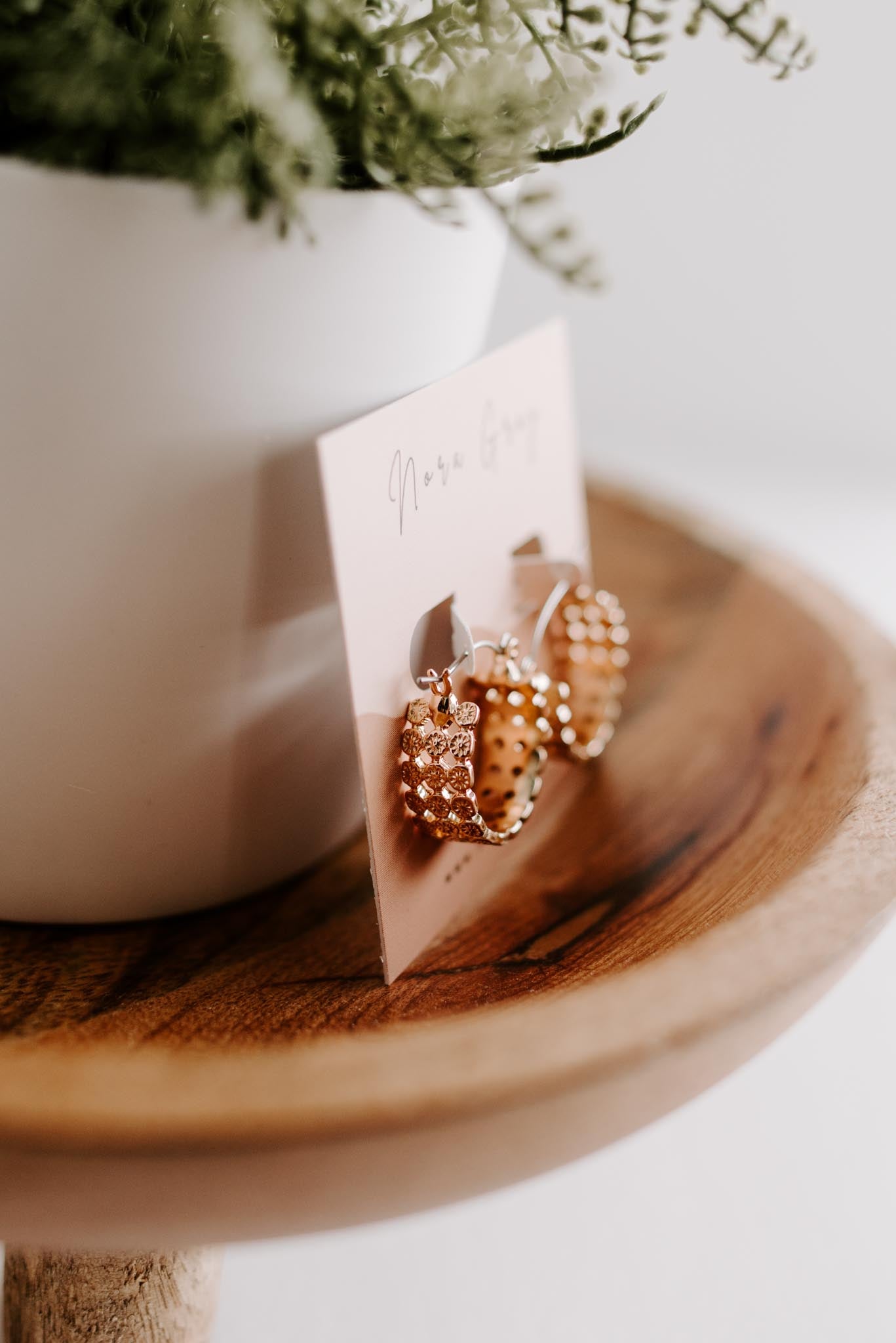 Intricate Textured Metal Hoops | Gold