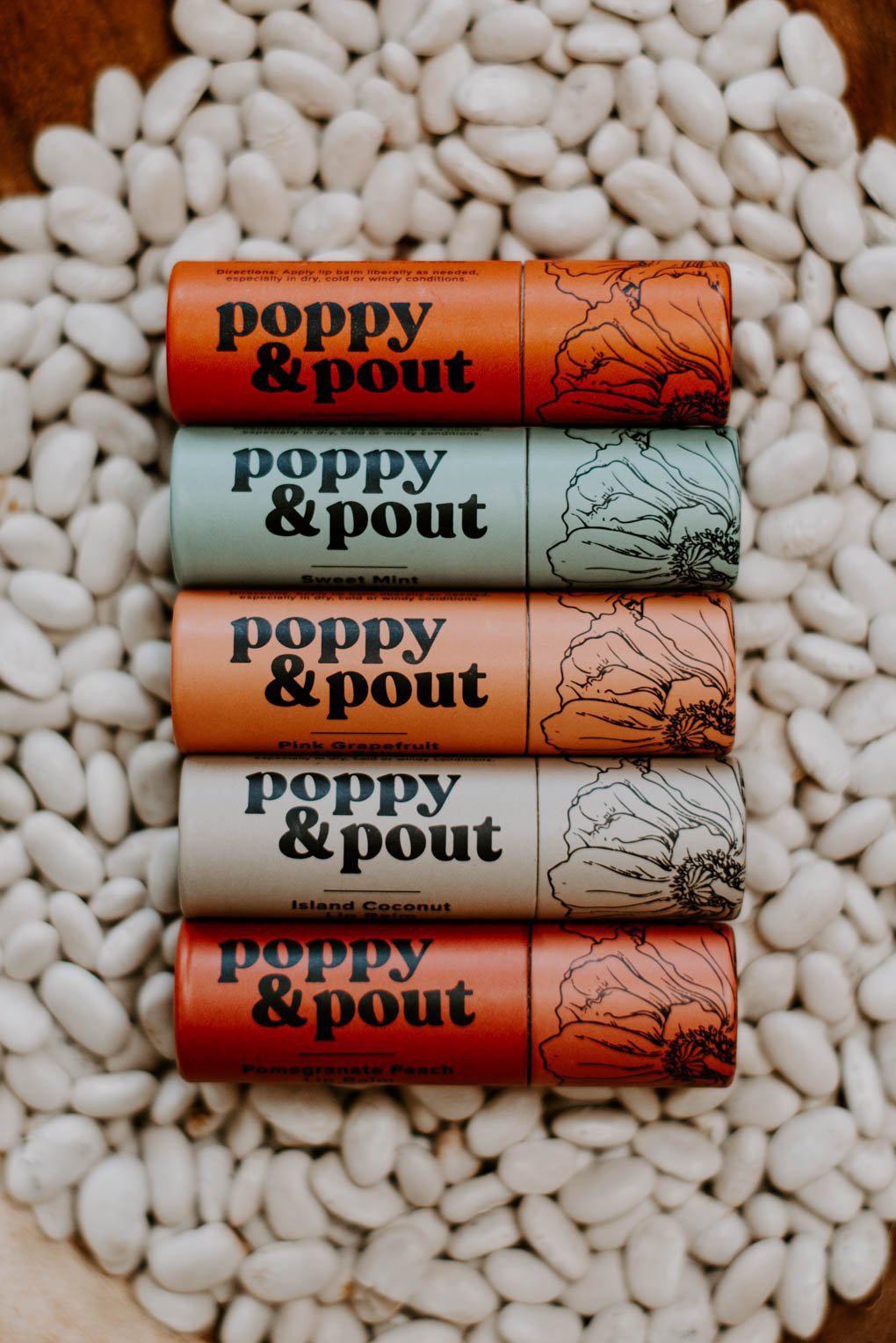 Load image into Gallery viewer, Poppy &amp;amp; Pout Pomegranate Peach Lip Balm

